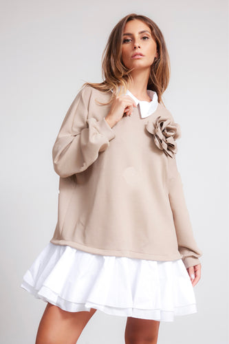 Fake Tow Piece Sweatshirt Dress